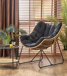 WHISPER leisure chair, black / natural