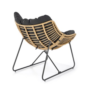 WHISPER leisure chair, black / natural