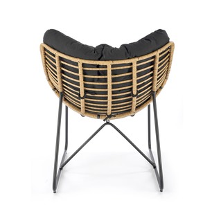 WHISPER leisure chair, black / natural