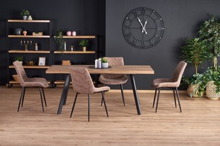 BERLIN extension table, walnut / black