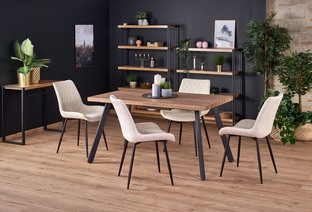 BERLIN extension table, walnut / black