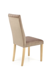 DIEGO 3 krzesło dąb miodowy / tap. velvet pikowany Pasy - MONOLITH 09 (beżowy)