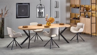 PERONI table golden oak/black