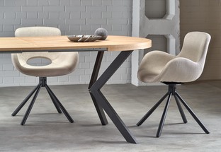 PERONI table golden oak/black