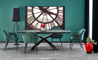 SILVESTRO table dark grey, leg black