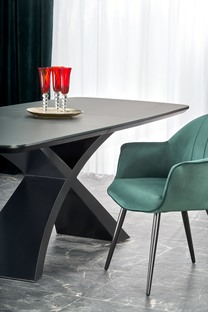 SILVESTRO table dark grey, leg black