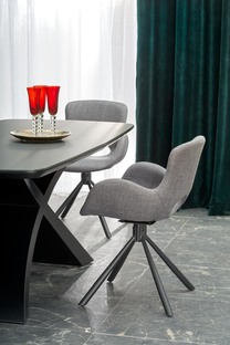 SILVESTRO table dark grey, leg black