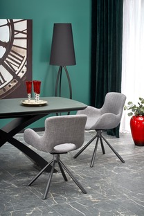 SILVESTRO table dark grey, leg black