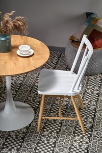 STING table, color: top - golden oak, legs - white