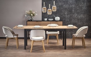 FLORIAN table artisan oak/black