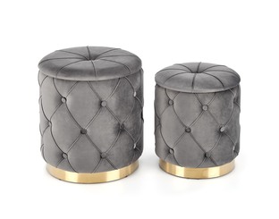 POLLY zestaw 2 puf, popiel (1p=2kpl)