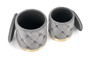 POLLY set of two stools, color: grey