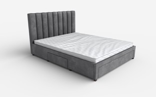 GRACE łóżko z szufladami popiel velvet (3p=1szt)