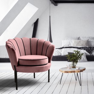ANGELO leisure armchair pink / black