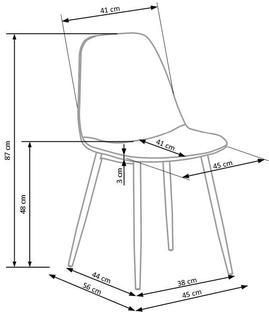 K417 krzesło popielaty velvet (1p=4szt)