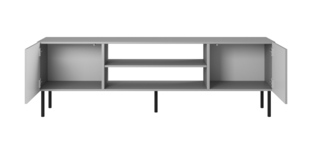 ASENSIO RTV-1 stolik RTV 180 cm jasny popiel, nogi: czarny