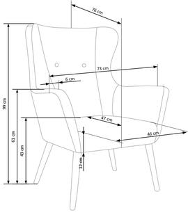 COTTO leisure chair, color: dark grey