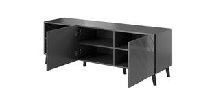 ABETO szafka RTV 150 grafit mat/ grafit połysk