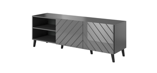 ABETO szafka RTV 150 grafit mat/ grafit połysk