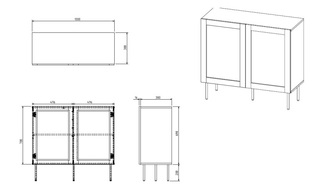 JUTA komoda 100 (2D) czarny mat