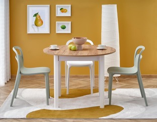 RINGO table, craft oak / white