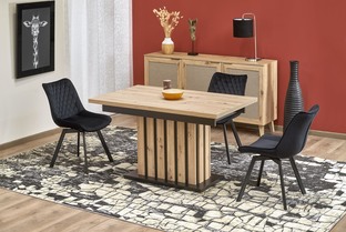 LAMELLO extension table, artisan oak / black