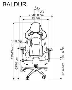 BALDUR office chair, d.grey / black