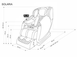 SOLARIA massage chair / heating function / colors: cream / grey / gold
