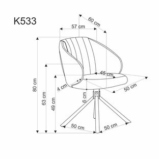 K533 chair, black / cappucino