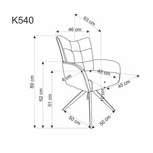 K540 chair, cinnamon, pocket springs in the seat