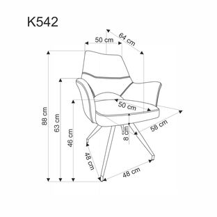 K542 krzesło popielaty