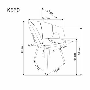 K550 krzesło popielaty