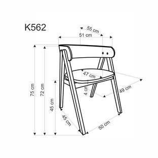 K562 chair, walnut / light beige