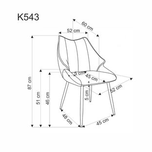 K543 krzesło popielaty
