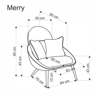 MERRY leisure chair, grey