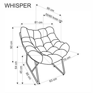 WHISPER leisure chair, black / natural