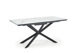 DIESEL stół rozkładany blat - biały marmur / c. popiel, nogi - czarny (2p=1szt)