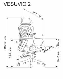 VESUVIO 2 office chair, cinnamon /white