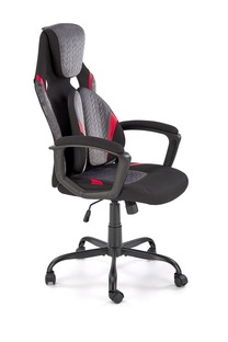 JENSEN  office chair, black / grey / red