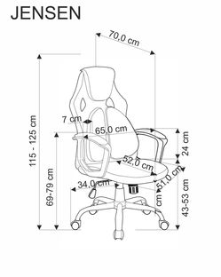 JENSEN office chair, black / grey / red