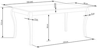 WINDSOR extension table, color: dark oak/black