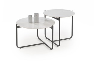 ACUNA ława blat biały marmur