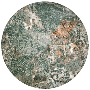 INES  set of two coffee tables, green marble / black