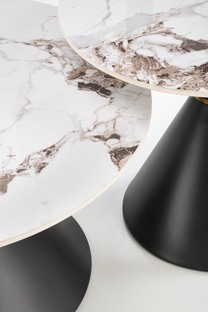 GORETTI coffee table, white marble / black