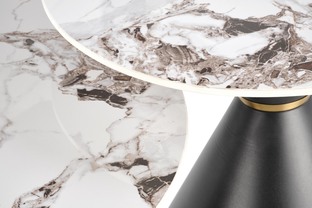 GORETTI coffee table, white marble / black