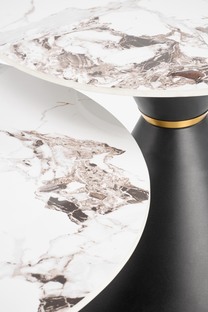 GORETTI coffee table, white marble / black