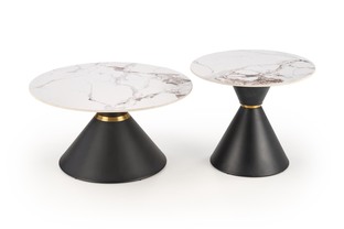 GORETTI coffee table, white marble / black