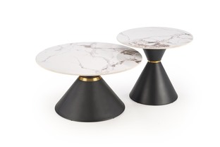 GORETTI coffee table, white marble / black