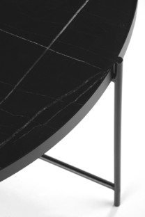 JULIETA set of 2 c. tables, black marble / black