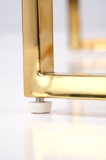 MERCURY 3 zestaw 2 ław, zestaw 2 ław, kolor: biały marmur / złoty (2p=1szt)